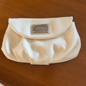 Nine West Cream Clutch with Silver Accent